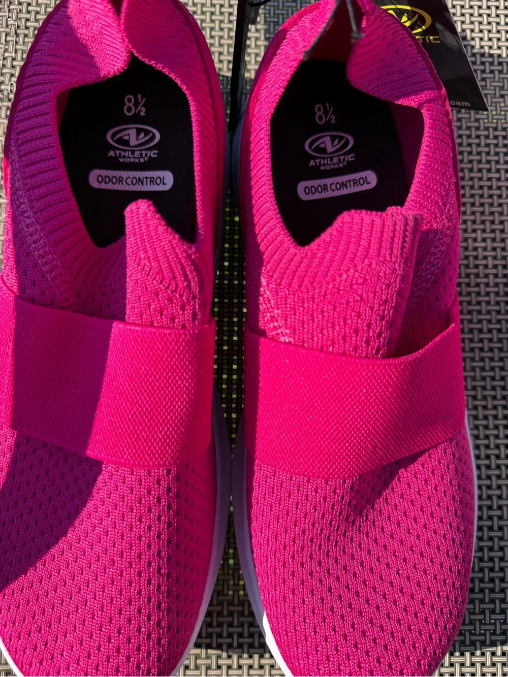Athletic Works Woman’s  Memory Foam Slip-On Sneakers - Pink (price for 1 pair)